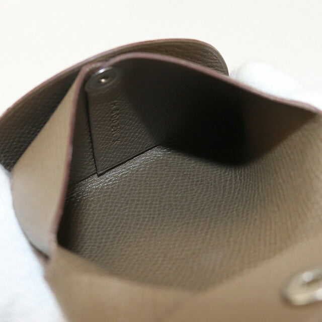 中古 エルメス 小銭入れ ユニセックス ブランド HERMES バスティア グレー 財布 USDHE95604011