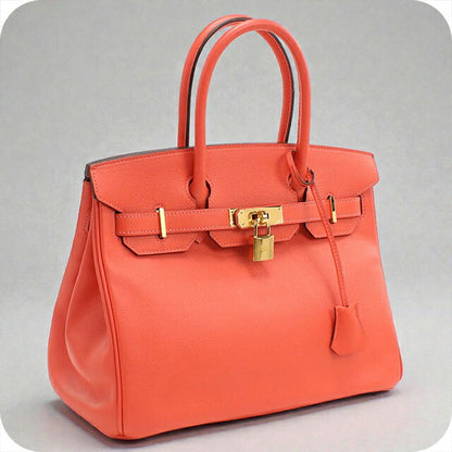 二手 Hermes 手提包 女士品牌 HERMES Birkin 30 橙色包 USDHE95763011