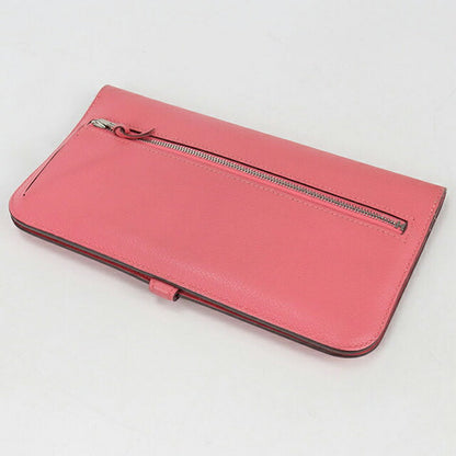中古 エルメス 長財布ニ折小銭入付き レディース ブランド HERMES ドゴンロング ピンク 財布 USDHE95879011