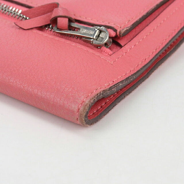 中古 エルメス 長財布ニ折小銭入付き レディース ブランド HERMES ドゴンロング ピンク 財布 USDHE95879011