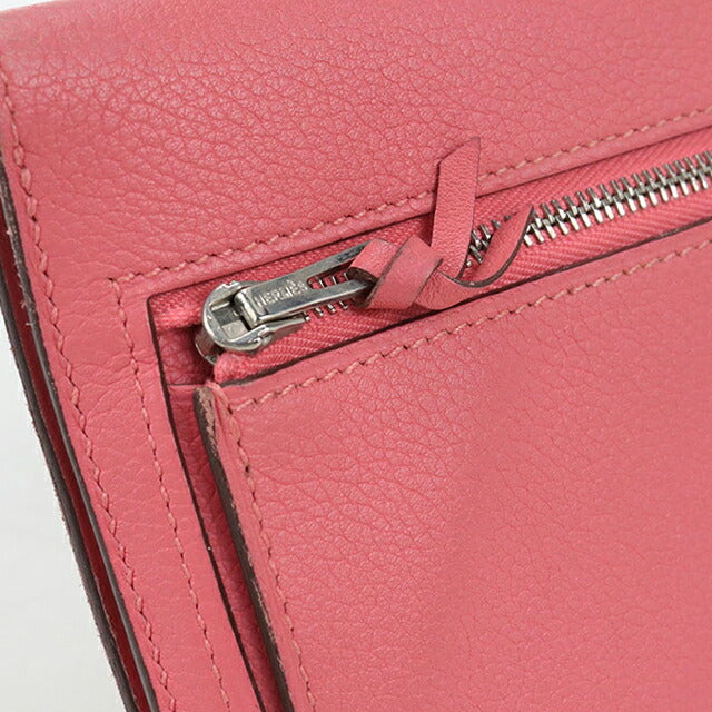 中古 エルメス 長財布ニ折小銭入付き レディース ブランド HERMES ドゴンロング ピンク 財布 USDHE95879011