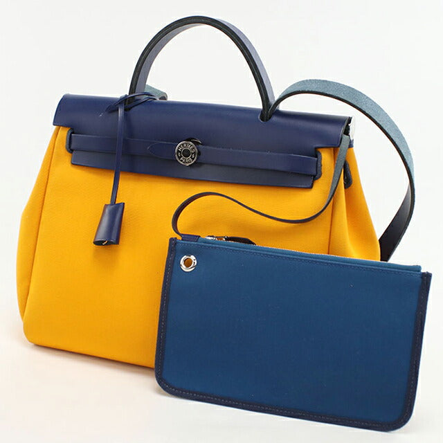 二手爱马仕手提包女士品牌 HERMES Ale Bag Zip PM 2WAY 黄色包 USDHE95921011