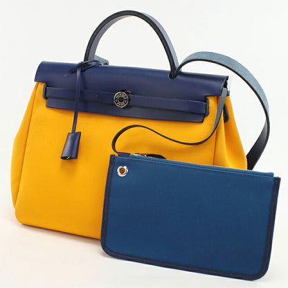 二手爱马仕手提包女士品牌 HERMES Ale Bag Zip PM 2WAY 黄色包 USDHE95921011