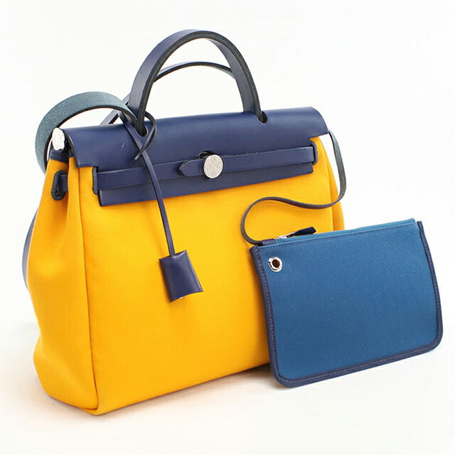 二手爱马仕手提包女士品牌 HERMES Ale Bag Zip PM 2WAY 黄色包 USDHE95921011