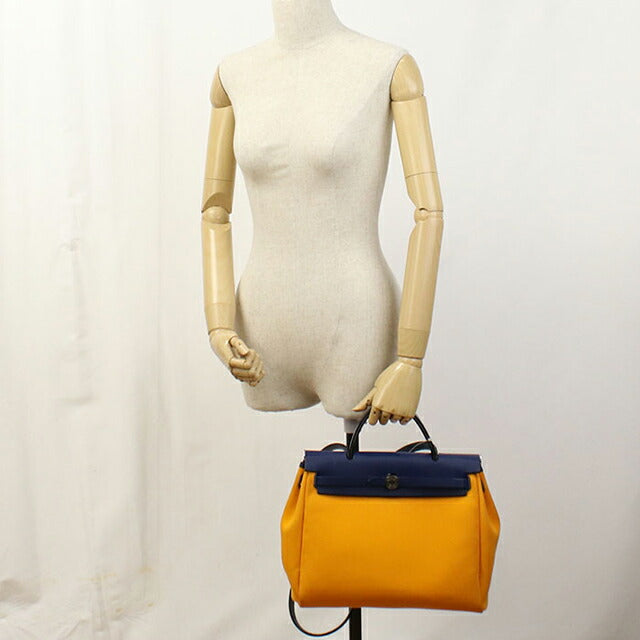 二手爱马仕手提包女士品牌 HERMES Ale Bag Zip PM 2WAY 黄色包 USDHE95921011