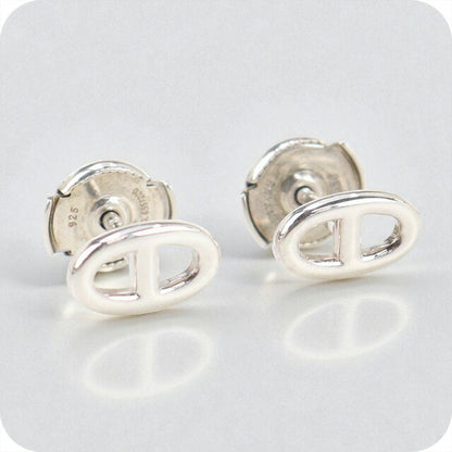 中古 エルメス ピアス レディース ブランド HERMES シェーヌダンクル ファランドール シルバー アクセサリー USDHE96281011