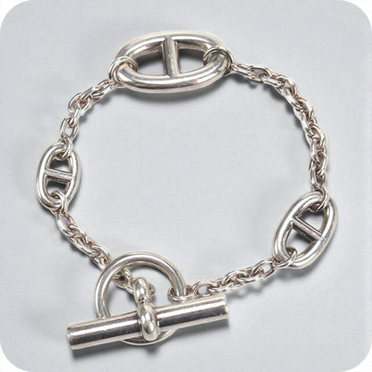 中古 エルメス ブレスレット レディース ブランド HERMES シェーヌダンクル ファランドール シルバー アクセサリー USDHE96291011