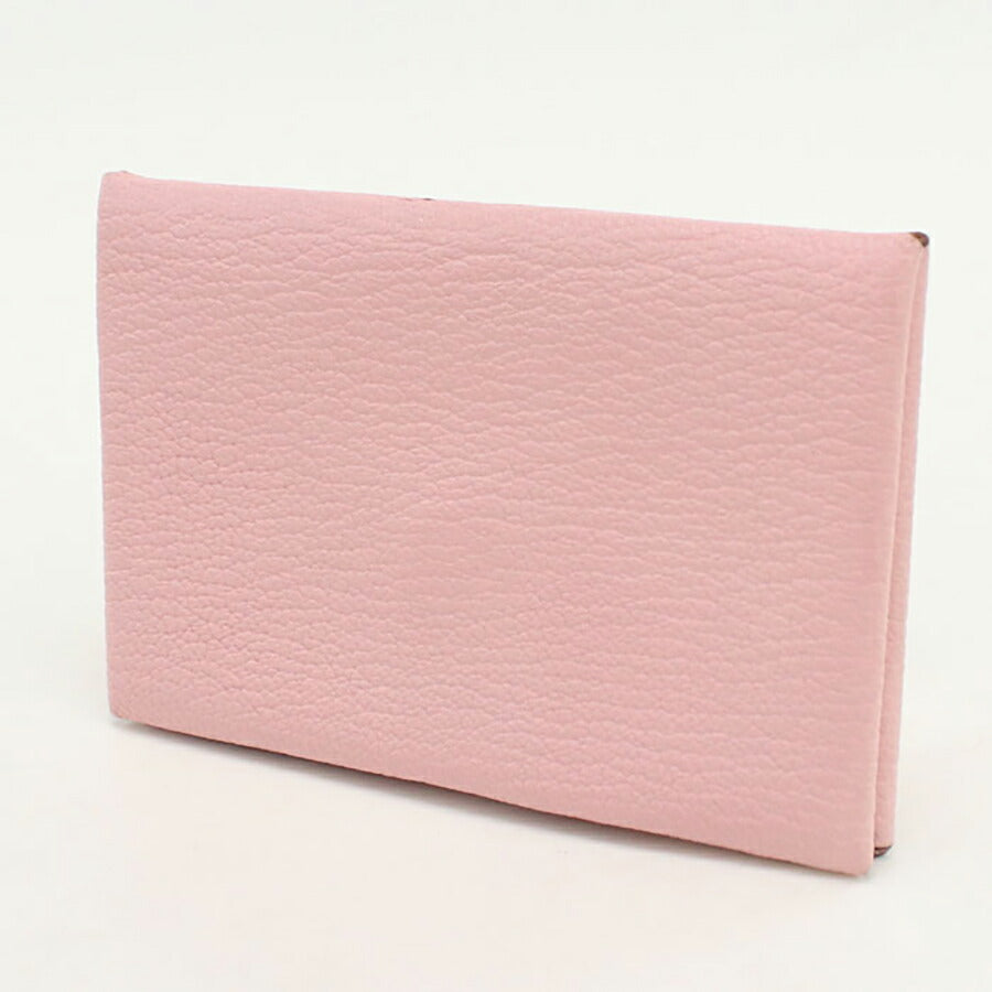 中古 エルメス カードケース レディース ブランド HERMES カルヴィ ピンク 財布 USDHE96671011