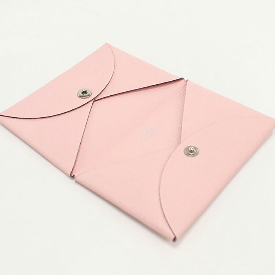 中古 エルメス カードケース レディース ブランド HERMES カルヴィ ピンク 財布 USDHE96671011