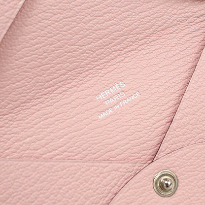 中古 エルメス カードケース レディース ブランド HERMES カルヴィ ピンク 財布 USDHE96671011