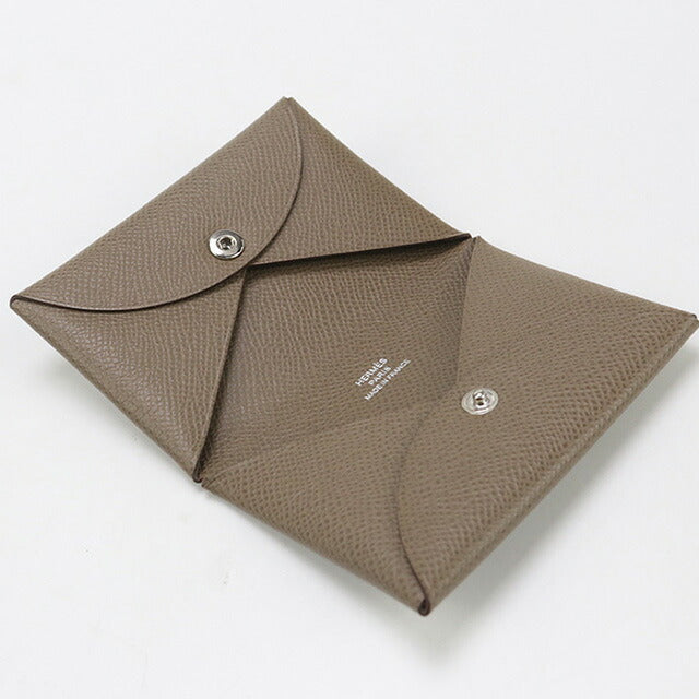 中古 エルメス 小銭入れ ユニセックス ブランド HERMES カルヴィ グレー 財布 USDHE96719011