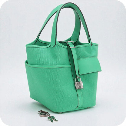 中古 エルメス ハンドバッグ レディース ブランド HERMES ピコタンロックPM カーゴ グリーン バッグ USDHE97667011