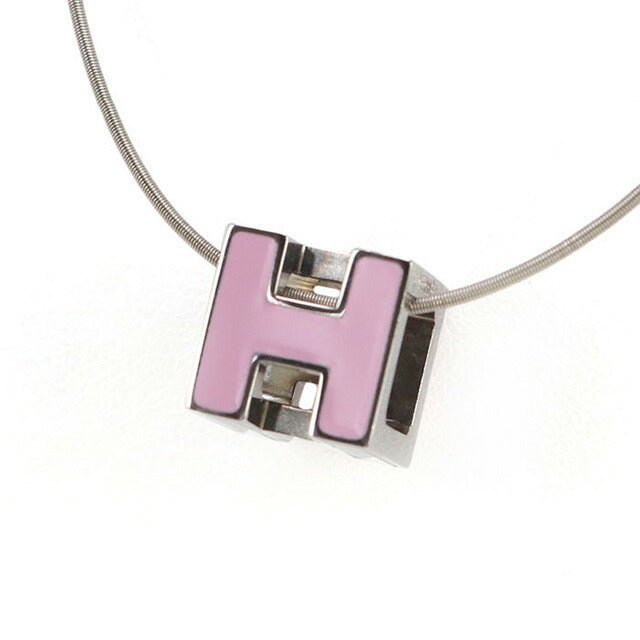 中古 エルメス ネックレス レディース ブランド HERMES Hキューブ カージュドアッシュ ネックレス ピンク アクセサリー USDHE97834011