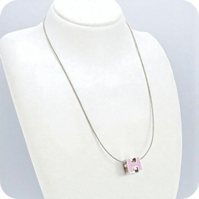 中古 エルメス ネックレス レディース ブランド HERMES Hキューブ カージュドアッシュ ネックレス ピンク アクセサリー USDHE97834011