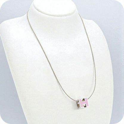 中古 エルメス ネックレス レディース ブランド HERMES Hキューブ カージュドアッシュ ネックレス ピンク アクセサリー USDHE97834011