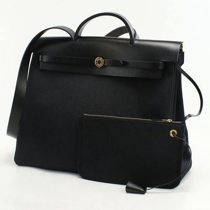 二手 Hermes 手提包 女士品牌 HERMES Ale Bag 拉链 MM 黑色包 USDHE98943011