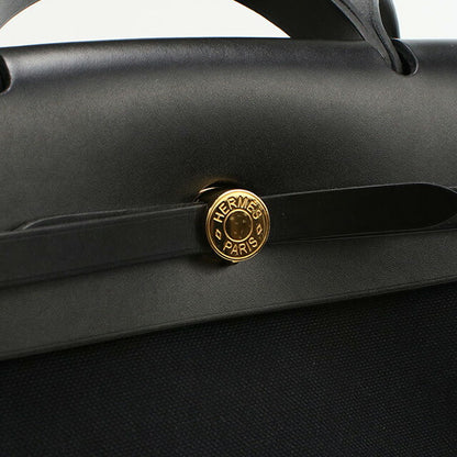 二手 Hermes 手提包 女士品牌 HERMES Ale Bag 拉链 MM 黑色包 USDHE98943011