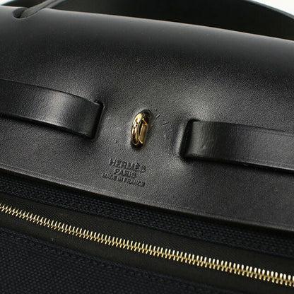 二手 Hermes 手提包 女士品牌 HERMES Ale Bag 拉链 MM 黑色包 USDHE98943011
