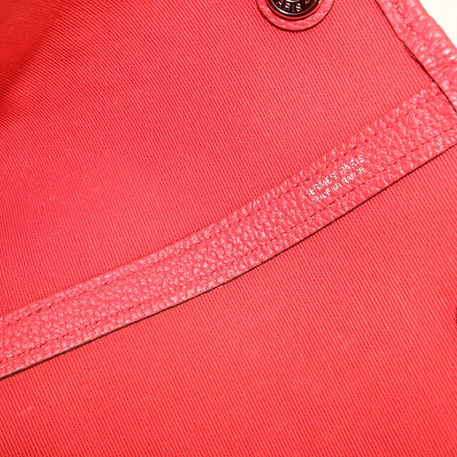 二手 Hermes 手提包 女士品牌 HERMES Garden Party PM 红色包 USDHE99530011