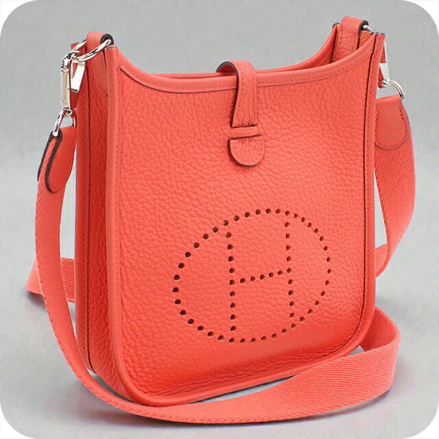 二手 Hermes 斜挎单肩包 女士品牌 HERMES Evelyn TPM 粉色包 USDHE99534011