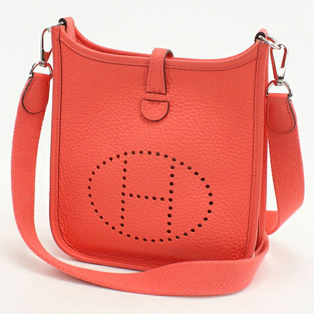 二手 Hermes 斜挎单肩包 女士品牌 HERMES Evelyn TPM 粉色包 USDHE99534011
