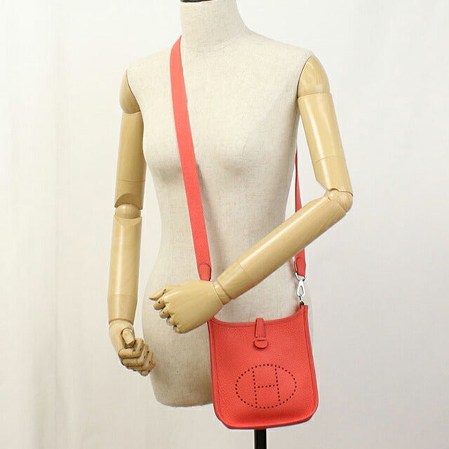 二手 Hermes 斜挎单肩包 女士品牌 HERMES Evelyn TPM 粉色包 USDHE99534011
