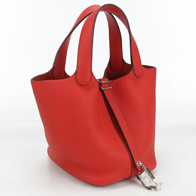 Used Hermes Handbag Ladies Brand HERMES Picotan Lock PM Red Bag USDHE99722011