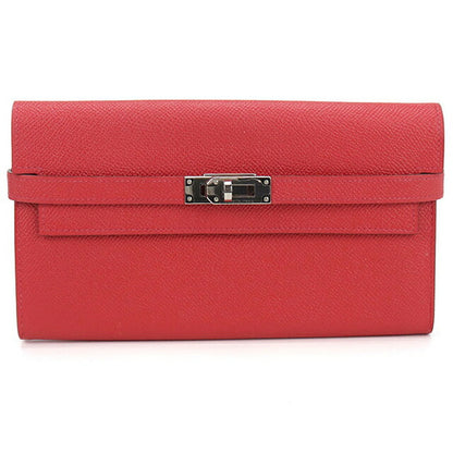 中古 エルメス 長財布ニ折小銭入付き レディース ブランド HERMES ケリーウォレット レッド 財布 USDHE99956011