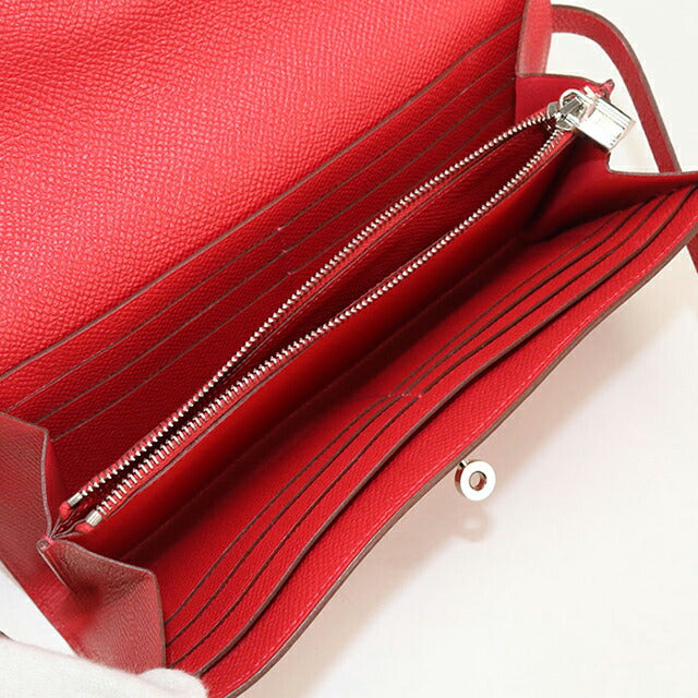 中古 エルメス 長財布ニ折小銭入付き レディース ブランド HERMES ケリーウォレット レッド 財布 USDHE99956011