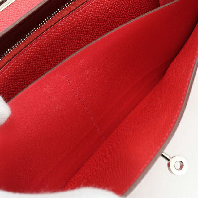 中古 エルメス 長財布ニ折小銭入付き レディース ブランド HERMES ケリーウォレット レッド 財布 USDHE99956011