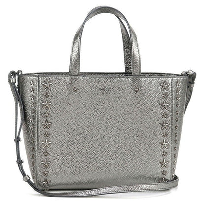 二手 Jimmy Choo 手提包女式品牌 JIMMY CHOO 星星饰钉 2WAY 皮革银色包 USDJI101952011