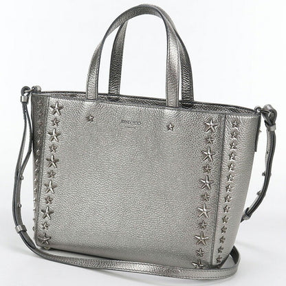 二手 Jimmy Choo 手提包女式品牌 JIMMY CHOO 星星饰钉 2WAY 皮革银色包 USDJI101952011