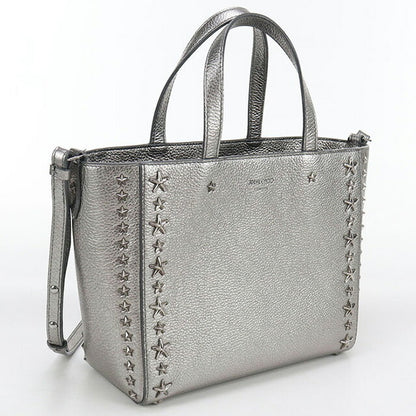 二手 Jimmy Choo 手提包女式品牌 JIMMY CHOO 星星饰钉 2WAY 皮革银色包 USDJI101952011