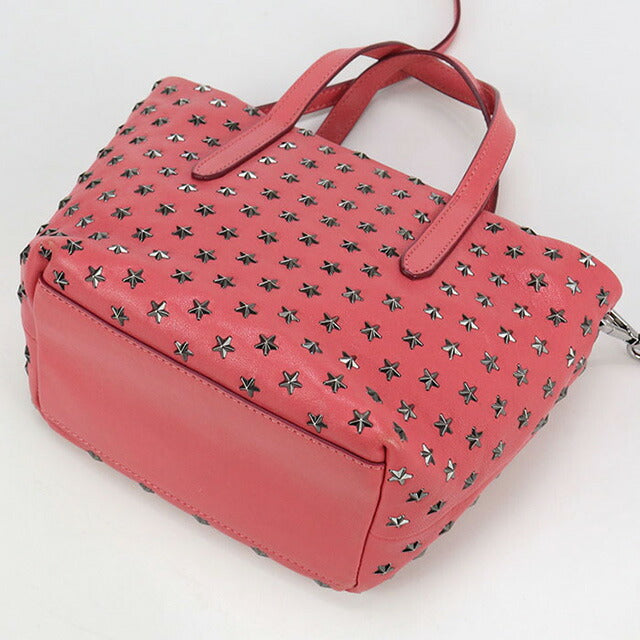 中古 ジミーチュウ トートバッグ レディース ブランド JIMMY CHOO MINISARA 2WAY レザー ピンク バッグ USDJI97942011