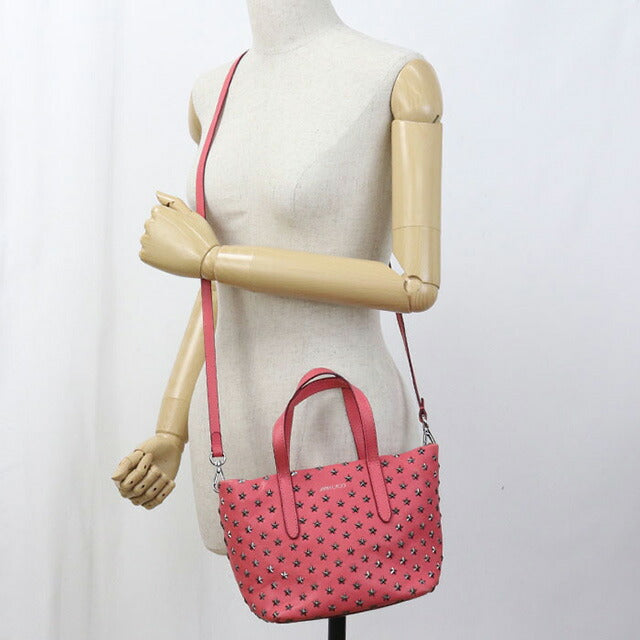 中古 ジミーチュウ トートバッグ レディース ブランド JIMMY CHOO MINISARA 2WAY レザー ピンク バッグ USDJI97942011