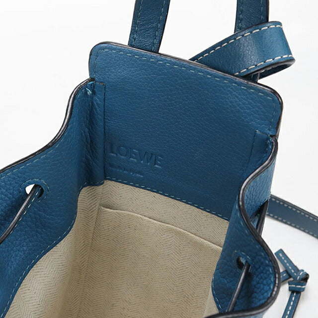 中古 ロエベ 斜め掛け ショルダーバッグ レディース ブランド LOEWE ハンモックドローストリングスミニ 2WAY ブルー USDLO100428011