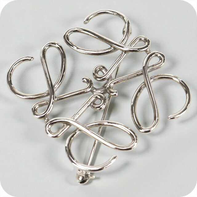 中古 ロエベ ブローチ レディース ブランド LOEWE アナグラム 111.25.020 シルバー 小物 USDLO100612011