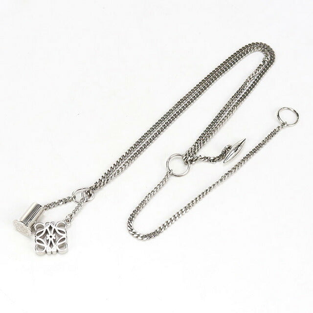 中古 ロエベ ネックレス レディース ブランド LOEWE アナグラム パーソナライゼーション N691420X01 シルバー アクセサリー USDLO100630011