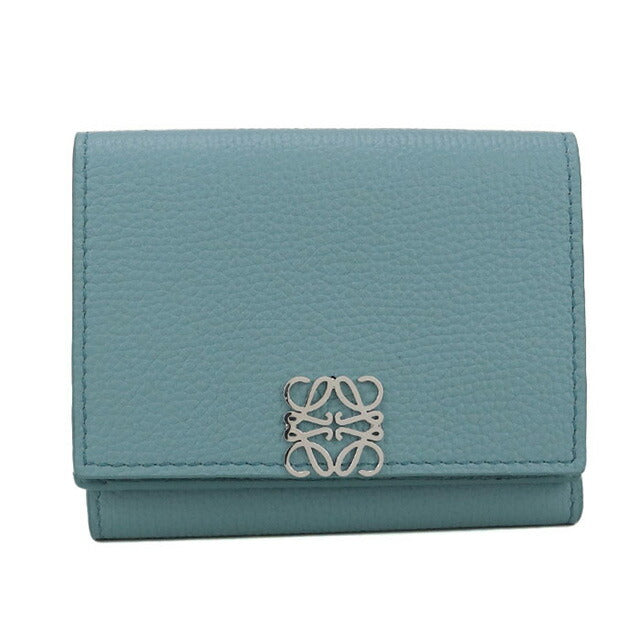 LOEWE ロエベ　三つ折り財布　水色　アナグラム トライフォールド ウォレット 中古 ロエベ 三つ折り財布 レディース ブランド LOEWE アナグラム
