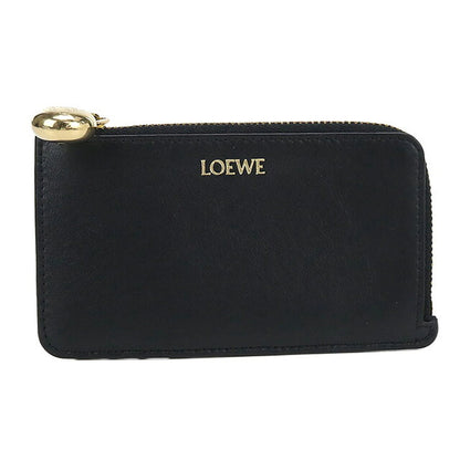 中古 ロエベ 小銭入れ レディース ブランド LOEWE ノット フラグメントケース　コインカードホルダー レザー ブラック 財布 USDLO101203011