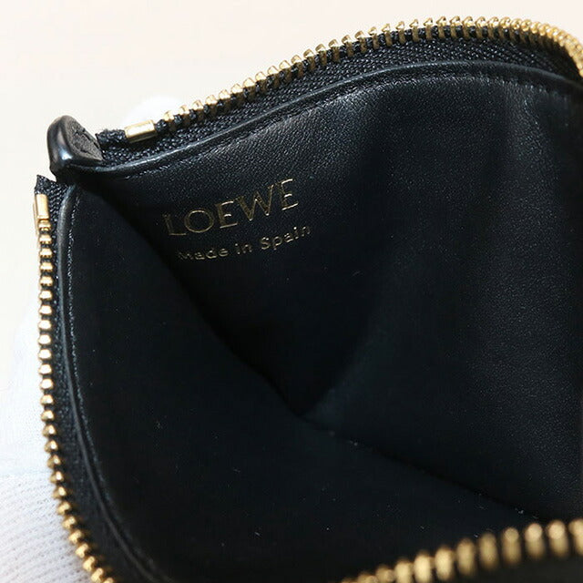 中古 ロエベ 小銭入れ レディース ブランド LOEWE ノット フラグメントケース　コインカードホルダー レザー ブラック 財布 USDLO101203011