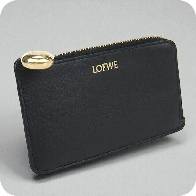 中古 ロエベ 小銭入れ レディース ブランド LOEWE ノット フラグメントケース　コインカードホルダー レザー ブラック 財布 USDLO101203011