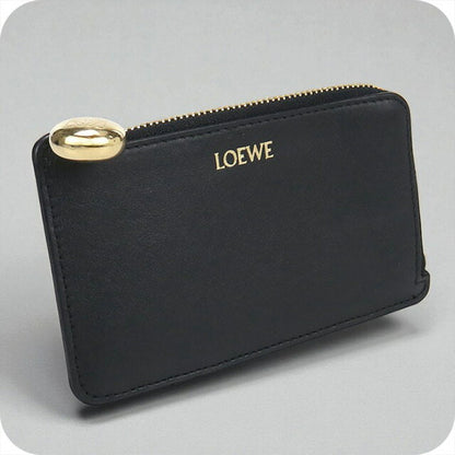 中古 ロエベ 小銭入れ レディース ブランド LOEWE ノット フラグメントケース　コインカードホルダー レザー ブラック 財布 USDLO101203011