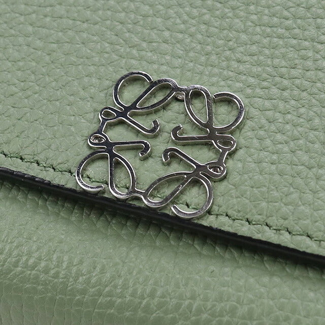 中古 ロエベ 二つ折り財布 レディース ブランド LOEWE アナグラム コンパクト フラップウォレット C821L57X04 グリーン 財布 USDLO101716011