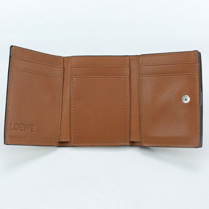 二手 LOEWE 三折钱包 女士品牌 LOEWE Anagram 三折钱包 C821TR2X02 棕色钱包 USDLO101829011