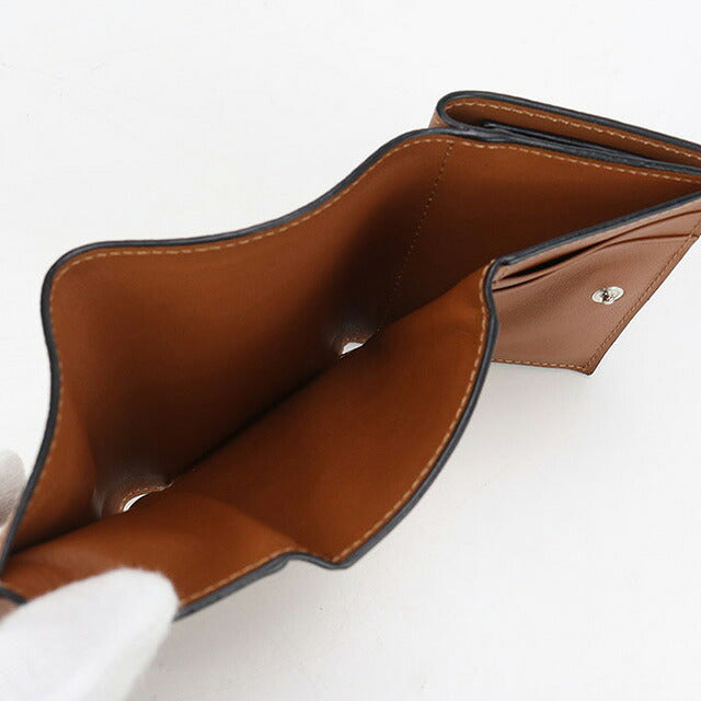 二手 LOEWE 三折钱包 女士品牌 LOEWE Anagram 三折钱包 C821TR2X02 棕色钱包 USDLO101829011