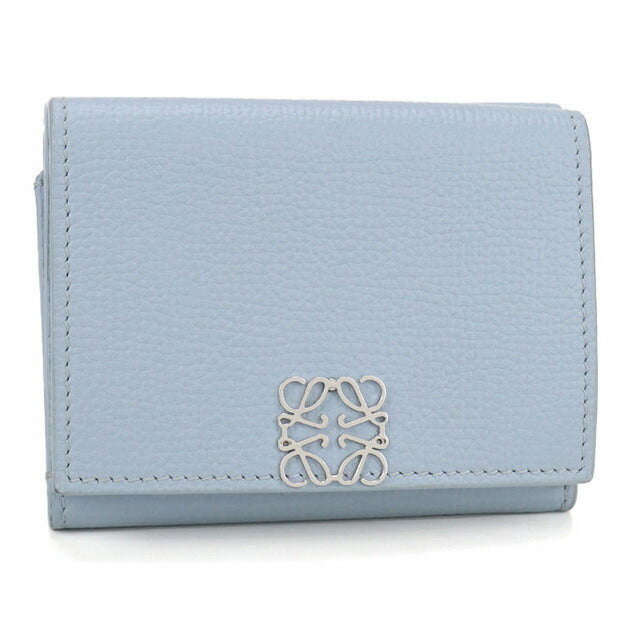中古 ロエベ 三つ折り財布 レディース ブランド LOEWE アナグラム トライフォールド ウォレット C821TR2X16 ブルー 財布 USDLO101834011