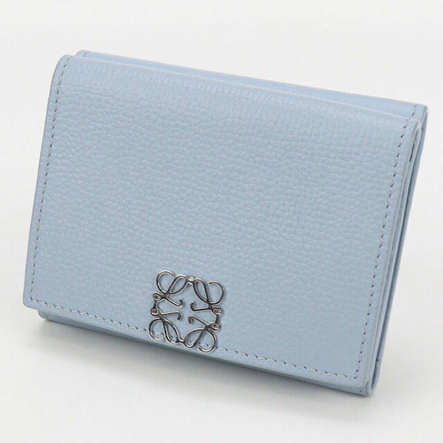 LOEWE ロエベ トライフォールド 三つ折財布 アナグラム ブルー 中古 ロエベ 三つ折り財布 レディース ブランド LOEWE アナグラム