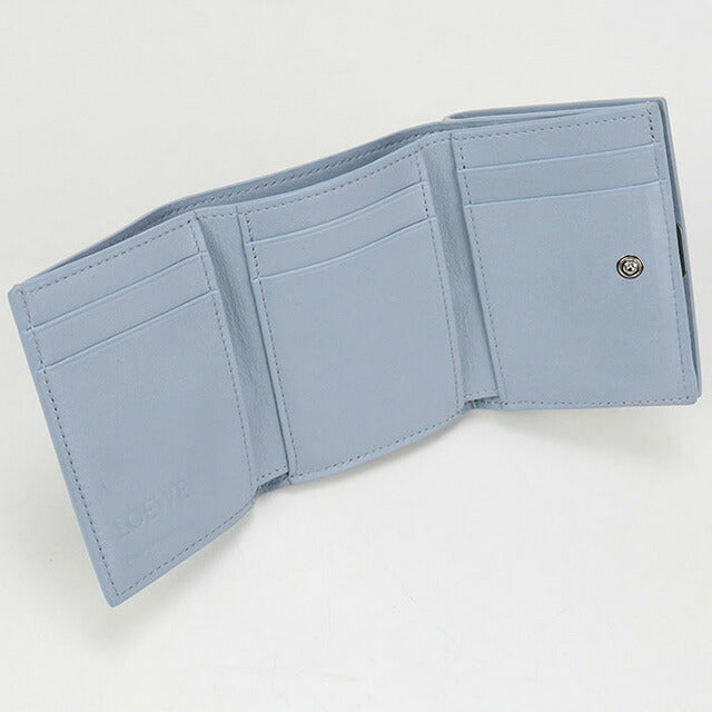 二手 LOEWE 三折钱包 女士品牌 LOEWE Anagram 三折钱包 C821TR2X16 蓝色钱包 USDLO101834011
