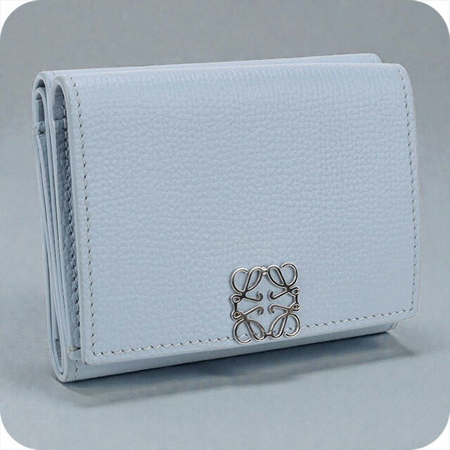 二手 LOEWE 三折钱包 女士品牌 LOEWE Anagram 三折钱包 C821TR2X16 蓝色钱包 USDLO101834011